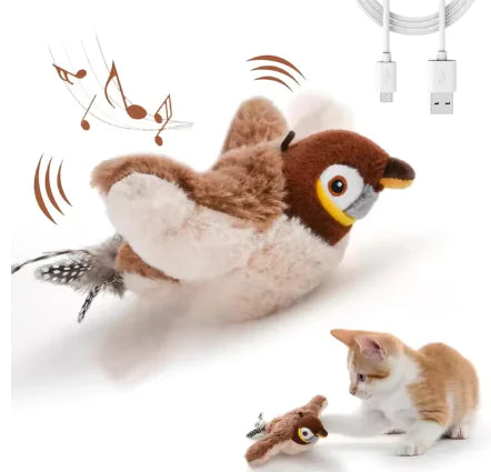 USB Rechargeable Interactive Flapping Bird Cat Toy