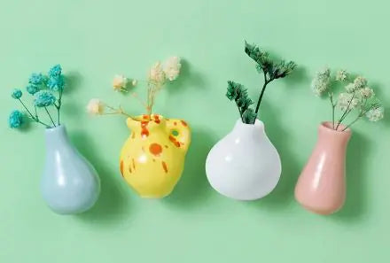 Plant Ceramic Vase Fridge Magnets
