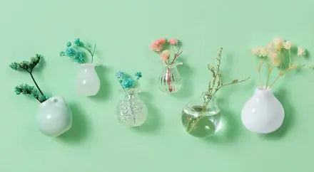 Plant Ceramic Vase Fridge Magnets