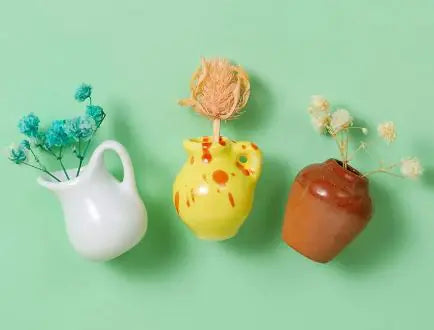 Plant Ceramic Vase Fridge Magnets