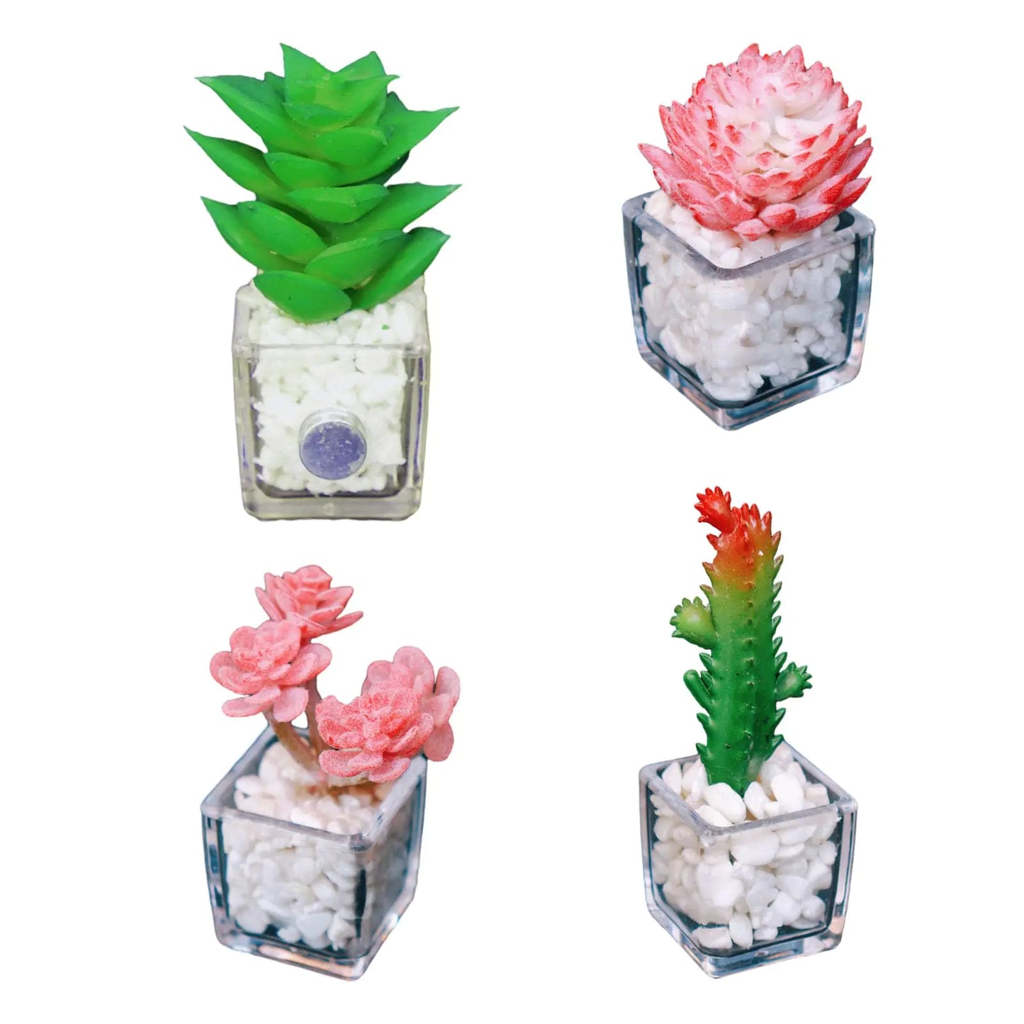 MIUPOO Plant Magnets for Fridge Succulent Artificial Plants Refrigerator MagnetsFunny 3D Resin Decorative Succulent Fridge Magnets Refrigerator Set of 4