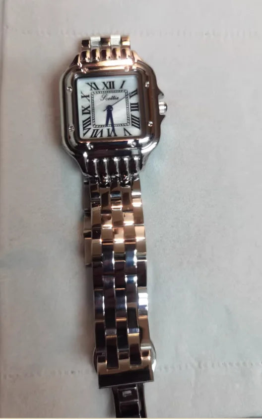 Fashion Square Simple Steel Band Quartz Watch